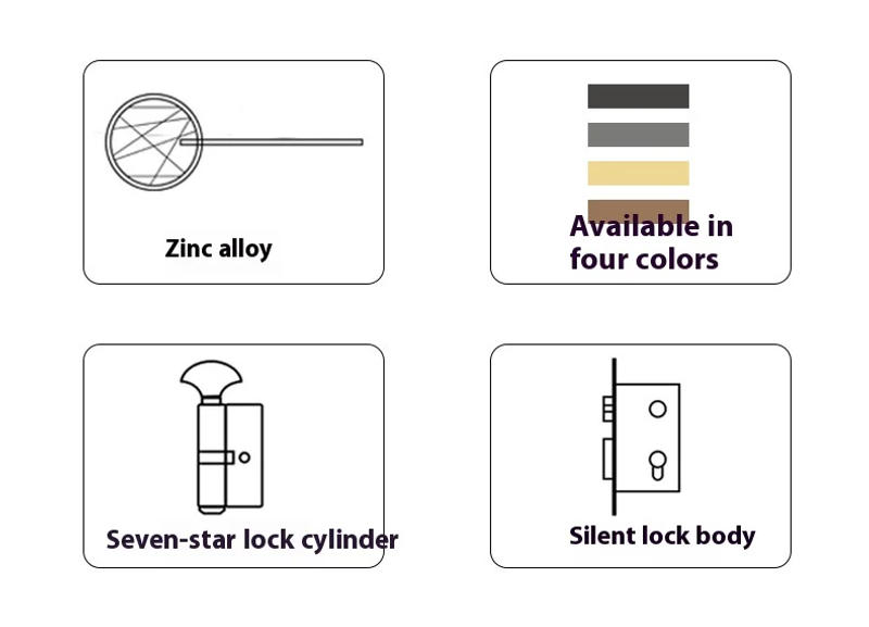Description Picture 4 of itemRoom Door Handle Mechanical Lock High-Grade Zinc Alloy Handle Lock Silent Split Door Lock Bedroom Bathroom Hardware Accessories
