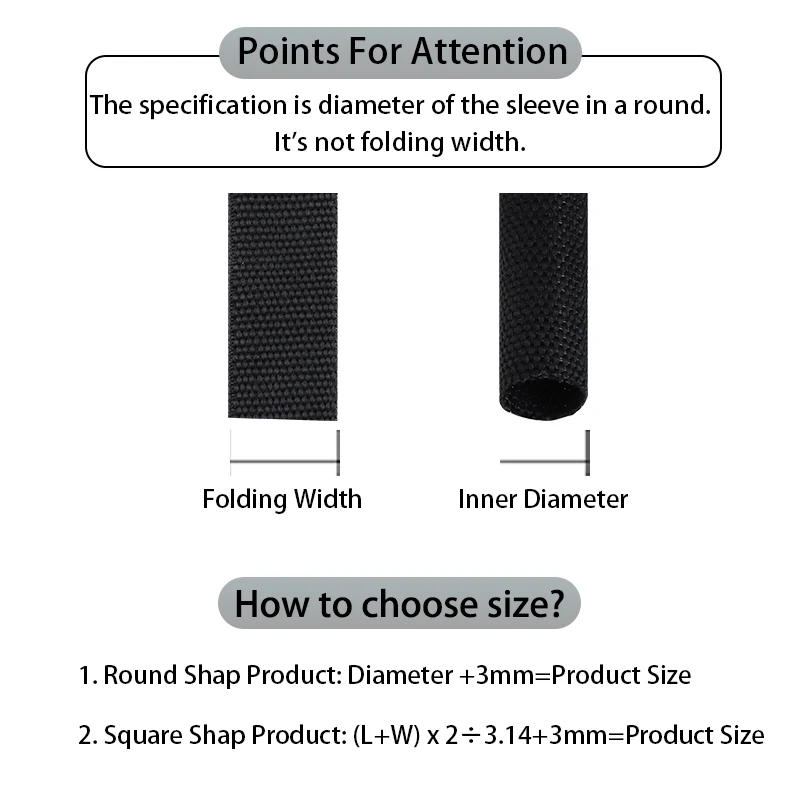 Description Picture 3 of item1/5/10/50M Heat Shrink Braided Sleeving Dia 4mm - 30mm Auto Car Wire Wrap Sheath Insulated Tube Line Protection PET Cable Sleeve