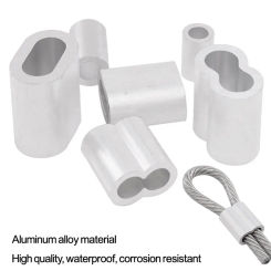 10-50Pcs 8-Shape M1 to M12 Crimp Sleeve Fixing Clip Hardware Cable Clip Aluminum Double Hole Wire Ferrules Steel Wire Rope
