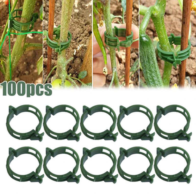 Description Picture 3 of item100 PCS Plant Support Clips Plastic Ties Trellis Stake Clips Garden Veggie Tomato Greenhouse Holder For Garden Tools Accessories