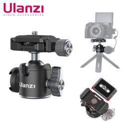 Ulanzi U80-L Tripod Ball Head Panorama Ballhead Mount Adapter With Side Cold Shoe Arca Swiss Plate Design for Camera Tripods