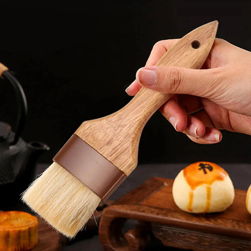 Description Picture 5 of itemPastry Brushes  Basting Boar Bristle and Beech Wood Handle Culinary Oil Brush Easy to Clean Butter Brush