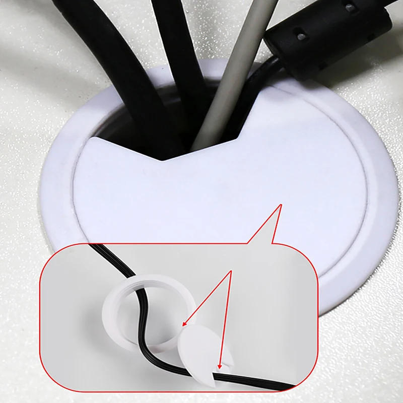 Description Picture 3 of item1pcs 60mm / 80mm ABS Computer Desk Table Grommet Cable Port Wire Hole Cover Wire Storage Rack Furniture Hardware All Color