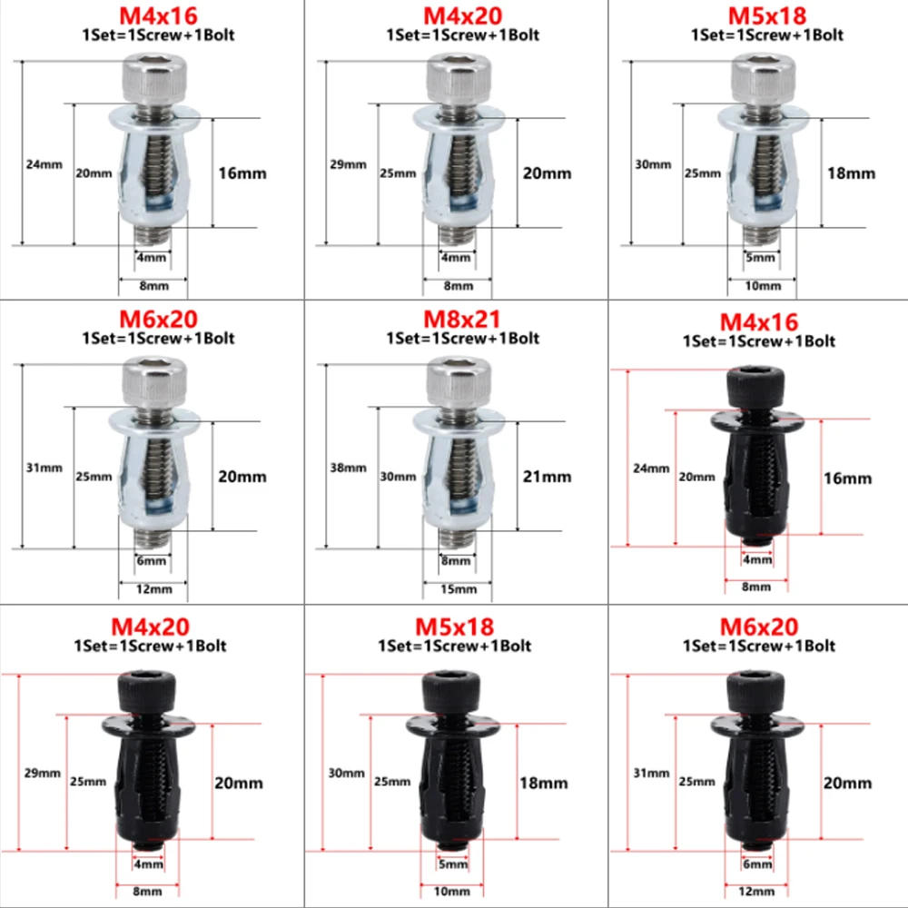 Description Picture 4 of item20/30Set Petal Shape Jack Nuts Screw Bolt Kit Rivet Nuts Expansion Metal Rivetnut Panel License Plate Clamp Lock Nut M4 M5 M6 M8