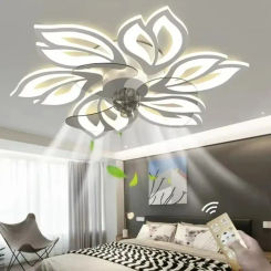 Nordic Ceiling Chandelier Fans Lamps with Remote for Living Dining Table Room Bedrooms Home Decor Hanging Fan Lights Fixture