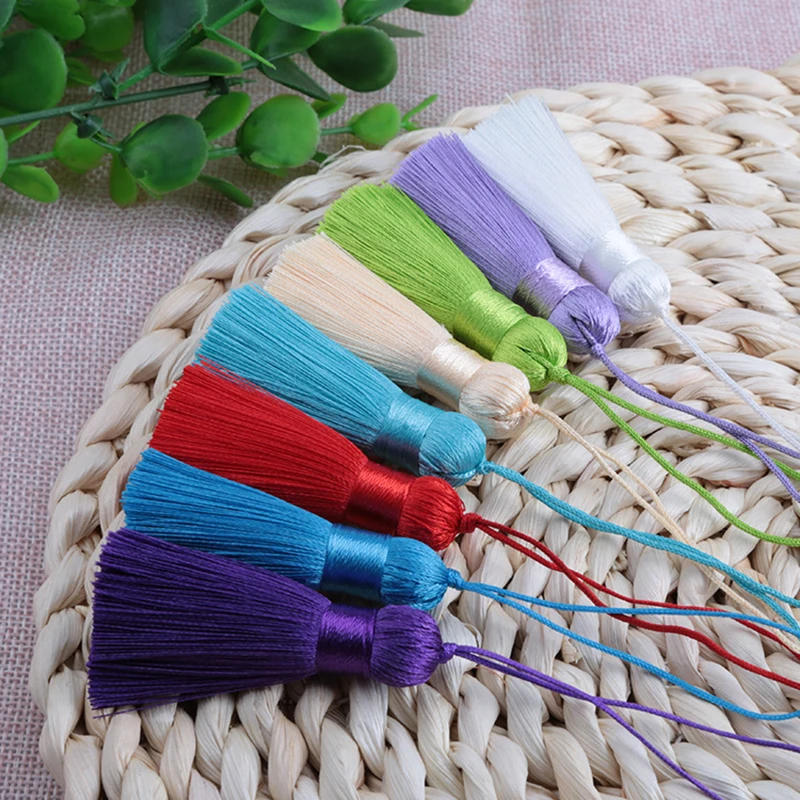Description Picture 3 of item5/10Pcs 5cm Polyester Silk Tassel Fringe Brush Tassels Trim Crafts DIY Jewelry Home Decor Pendant Embellish Curtain Accessories