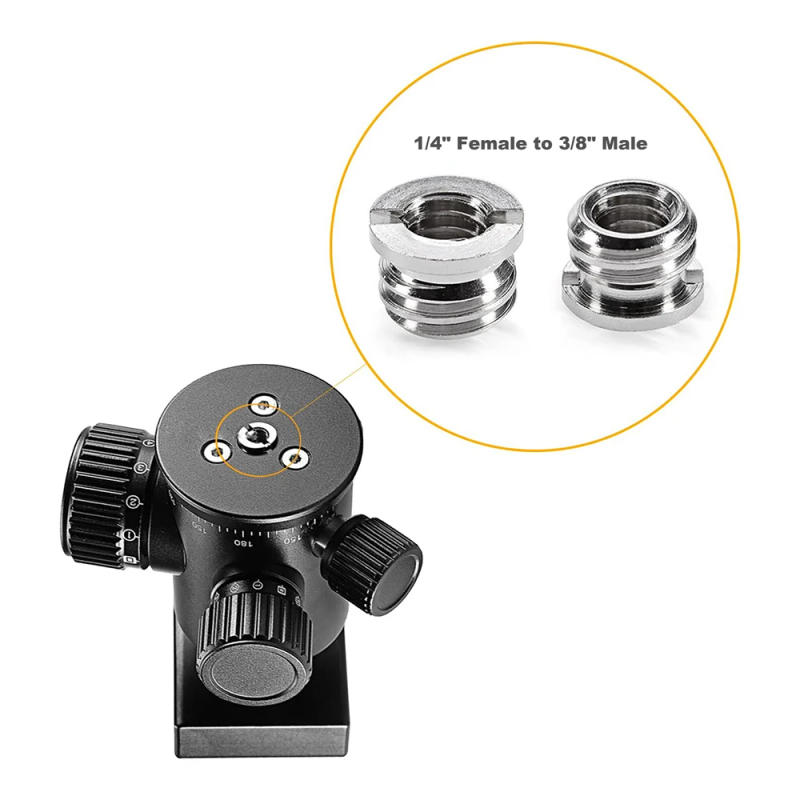 Description Picture 3 of item10 Pieces 1/4"-20 Female to 3/8"-16 Male Converter Threaded Screws Adapter Mount for Camera/Tripod/Monopod/Ball Head/Light Stand
