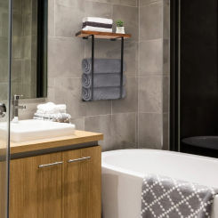 Bathroom Double Rod Towel Wall-Mounted Towel Storage for Bathroom Rack Large Capacity Towel Storage Organizer Space Saving