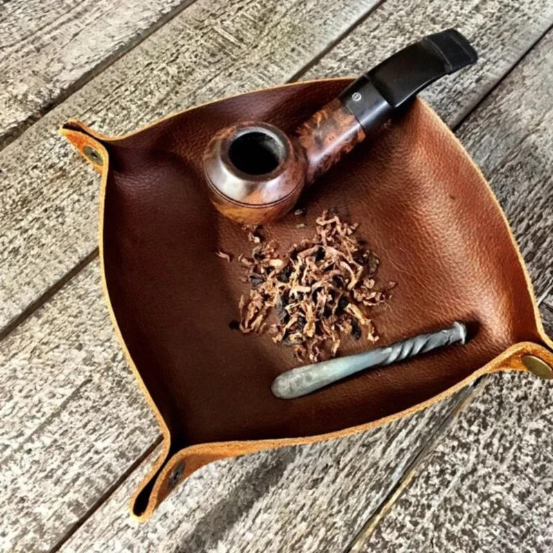 Description Picture 2 of item1PC 20cm/7.87inch Leather Foldable Rollable Tobacco Rolling Tray Valet Tray for Tobacco Pipe Tools