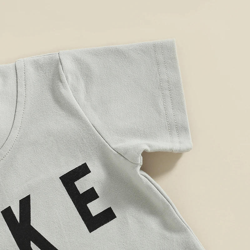 Description Picture 6 of itemBaby Boys Pants Set Short Sleeve Crew Neck Letters Print T-shirt Jeans Summer Outfit