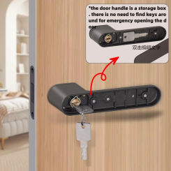 European One-word Handle Door Lock Hidden Keyhole Suitable for Bed room Study Magnetic Silent Door Lock Minimalist Ecology