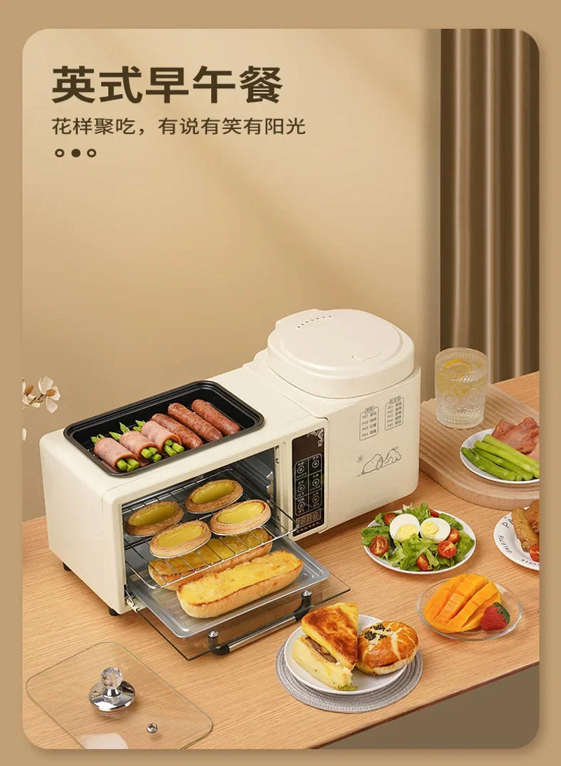Description Picture 6 of itemMultifunctional breakfast machine, four-in-one grilled hot pot electric oven, household rice cooker, toaster, sandwich machine
