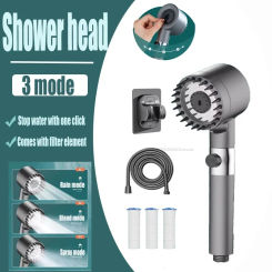 3 Modes Shower Head High Pressure Showerhead Portable Filter Rainfall Faucet Tap Bathroom Bath Home Filter Purified Water
