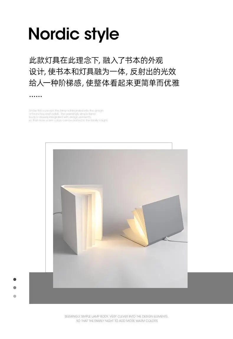 Description Picture 3 of itemNordic Book Pendant Light for Study Room Bedroom Library Desk Hanging Lamp Ceiling Decoration Lighting Modern Reading Decor