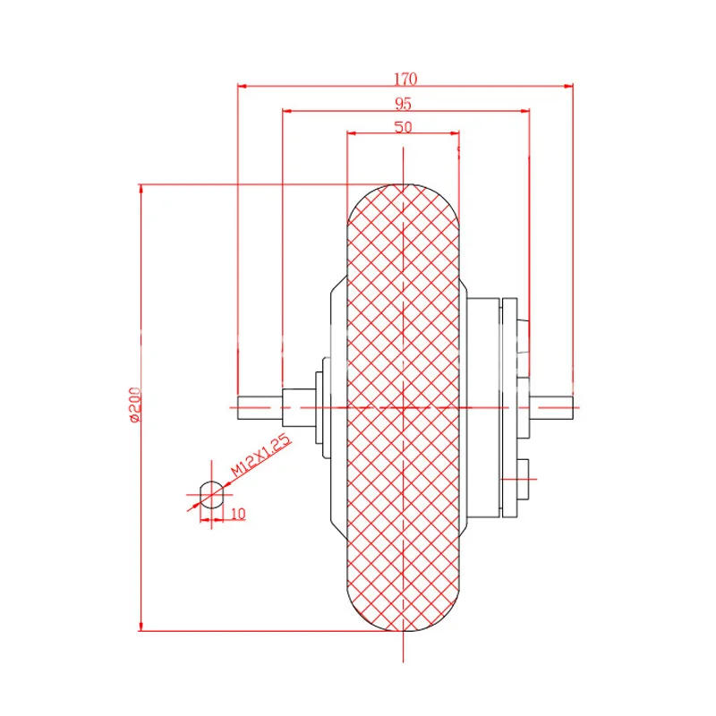 Description Picture 3 of item200x50 8 Inch Wheel With Drum Brake 8" Pneumatic Expansion Electric Scooter  Aluminium
