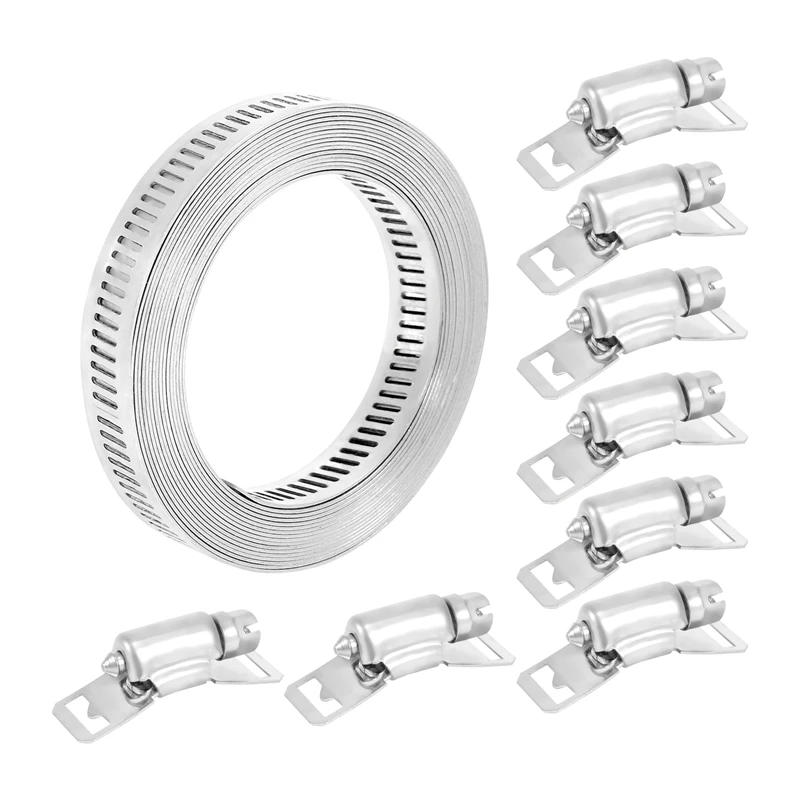 Description Picture 4 of item304 Stainless Steel Worm Clamp Hose Clamp Strap With Fasteners Adjustable DIY Pipe Hose Clamp Ducting Clamp 11.5 Feet
