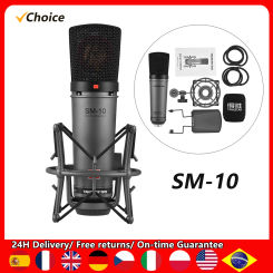 TAKSTAR SM-10 Unidirectional Recording Microphone Metal Structure XLR Connector Metal Windscreen Shock Mount 48V Phantom Power