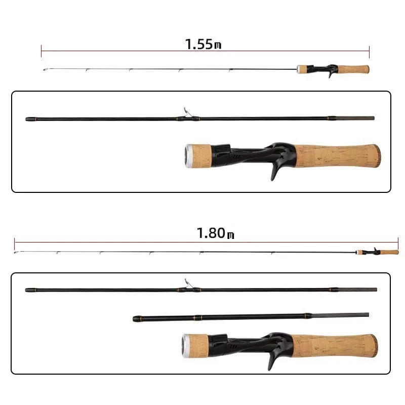 Description Picture 4 of itemTelescopic Lure Rod Carbon Fiber 1.5M 1.8M 4 Section Portable Fishing Rod Rods Wooden Handle Casting Fishing Tackle Trout Rod