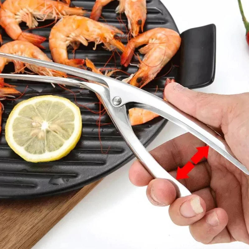 Description Picture 4 of itemShrimp Peeler Stainless Steel Prawn Shrimp Peeling Plier Deveiners Kitchen Crayfish Shrimp Stripping Peelers Peel Seafood Tools