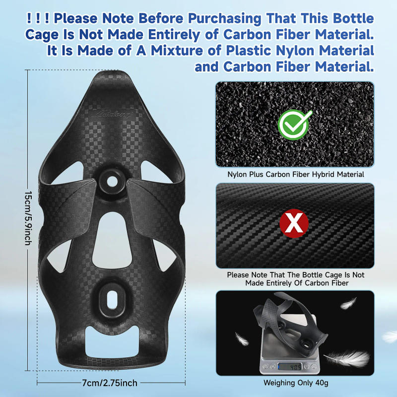 Description Picture 4 of itemUltra-light Carbon Fiber Bicycle Water Bottle Racks, Road and Mountain Bike Water Bottle Racks, Durable Bicycle Equipment