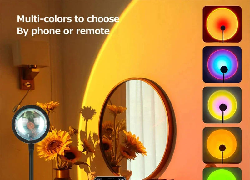 Description Picture 2 of itemLED Projection Light RGB Sunset Night Light Remote Control USB Rechargeable Live Photo Theme Event Background Lights