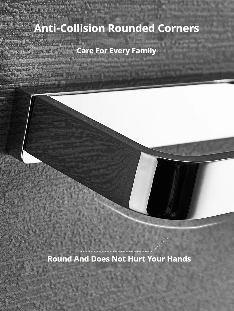 Description Picture 4 of itemModern Minimalist Design Brass Chrome Plated Bathroom Towel Ring Bathroom Hardware Accessories Perforated Installation Towel Bar