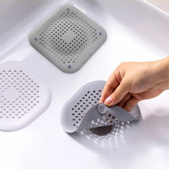 Square Suction Cup Floor Drain Filter Bathroom Sewer Hair Anti-Clogging Tool Drain Outlet Hair Anti-Clogging Filter Sewer Outlet
