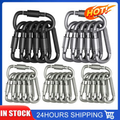 6/30PCS Aluminum Alloy Carabiner D-Ring Key Chain Clip Camping Keyring Snap Hook Outdoor Travel Kit Outdoor Backpack Snap Buckle