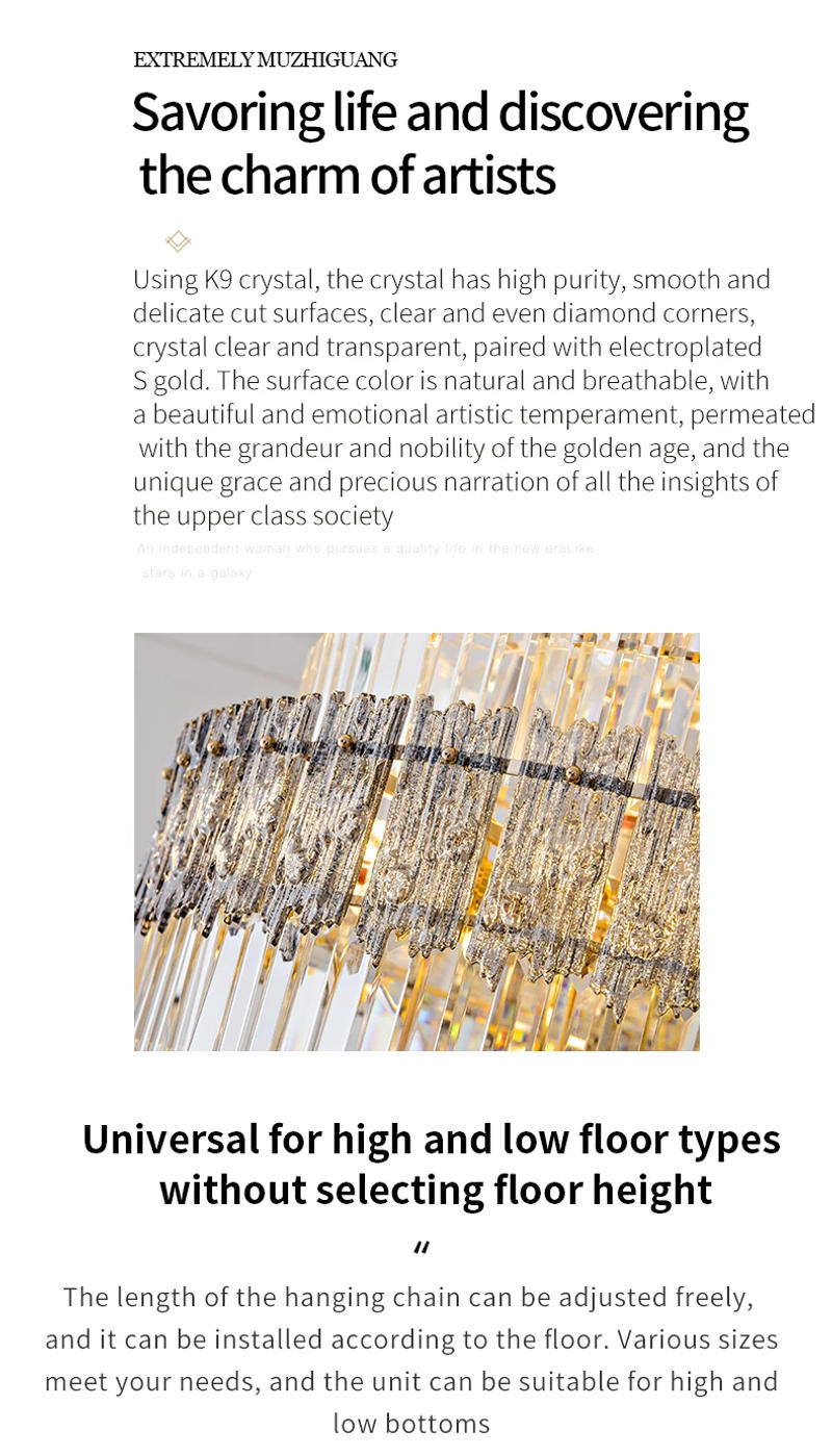 Description Picture 4 of itemPostmodern Living Room Lamp Crystal Chandelier Atmospheric Light Luxury Living Room Chandelier Crystal Light Guangdong Zhongshan