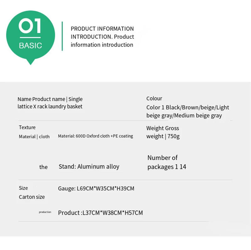 Description Picture 3 of itemLarge Laundry Basket Foldable Waterproof Grid Organizer Basket Dirty Clothes Toys Laundry Baskets Storage Household Organizers