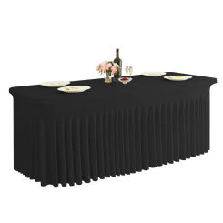 Spandex Stretch Tablecloth Hotel Banquet Wedding Party Table Cover Fitted White/black Table Skirt Tablecloth