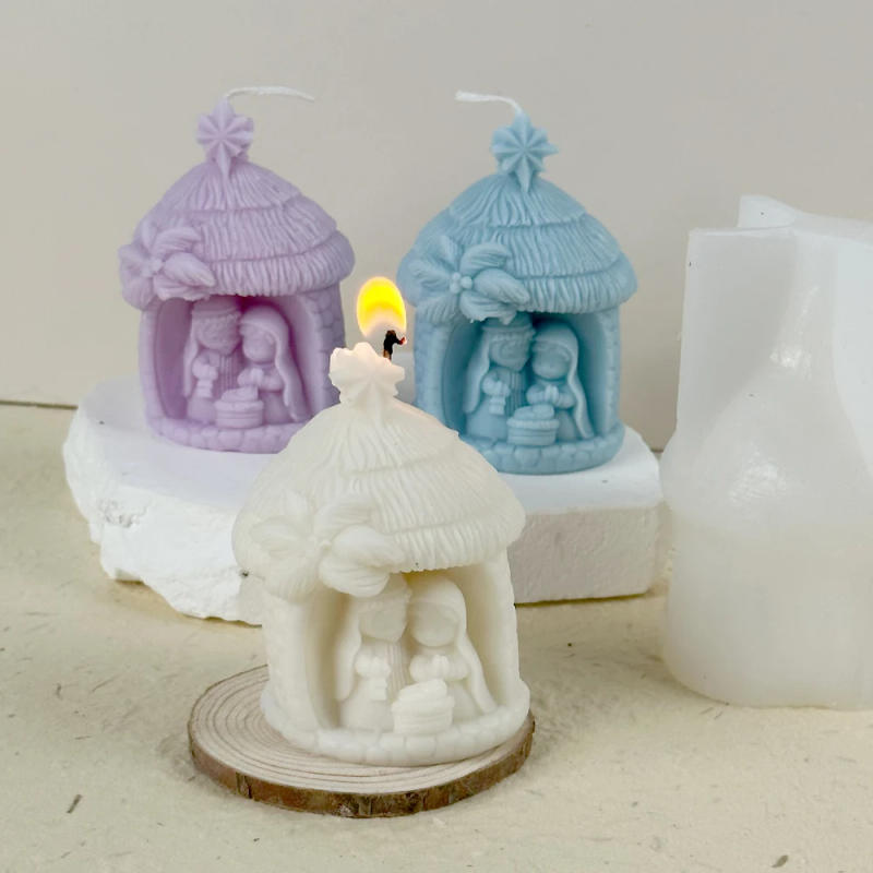 Description Picture 5 of item3D Holy Religion Nativity Silicone Mold DIY Handmade Candle Wax Mould Cement Plaster Resin Christmas Ornament Making Molds Tool