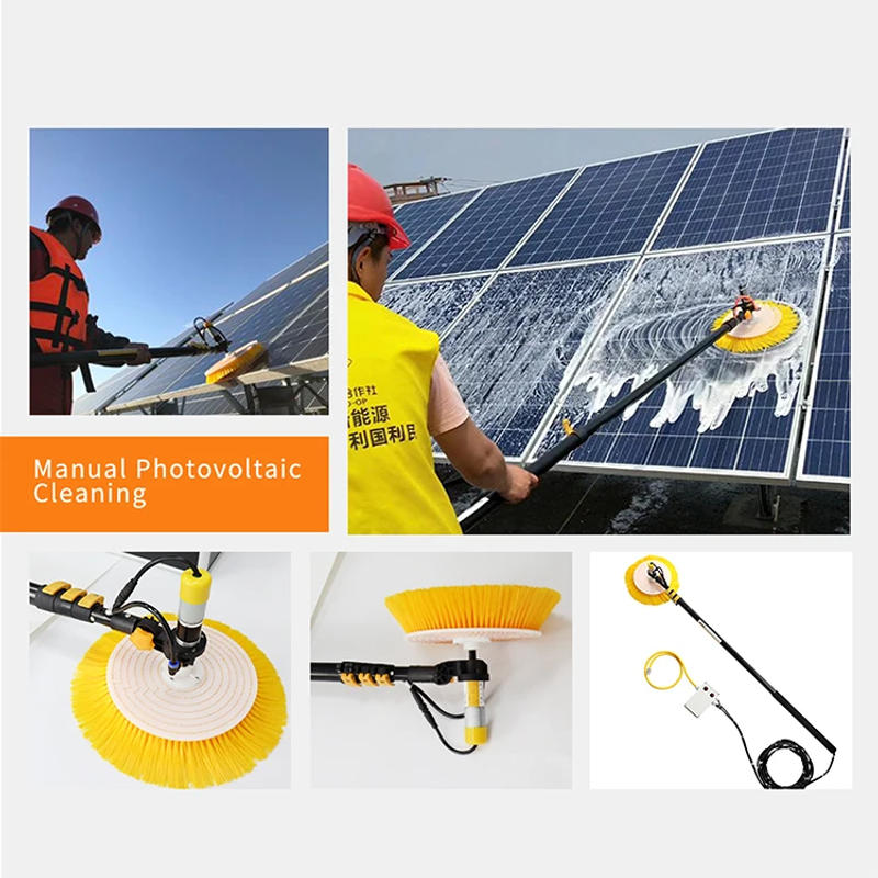 Description Picture 6 of itemSingle-Head PP Material Solar Panel Cleaning Brush With Extendable Pole Electric Version PV Solar Panel Cleaning Rotating Brush