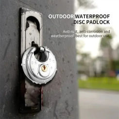 Stainless Steel Round Lock Warehouse Door Padlock Chain Horizontal Opening Lock Suitable for Container Anti-theft Waterproofing