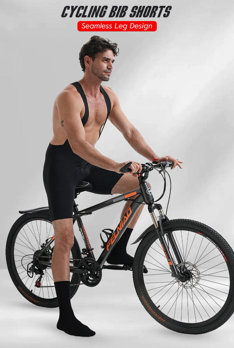 Description Picture 2 of itemCycling Bib Shorts Men Summer Breathable Seamless Cycling Short 7 Hours Padded Outdoor Bike Riding Bretelelle Pro Team MTB Short