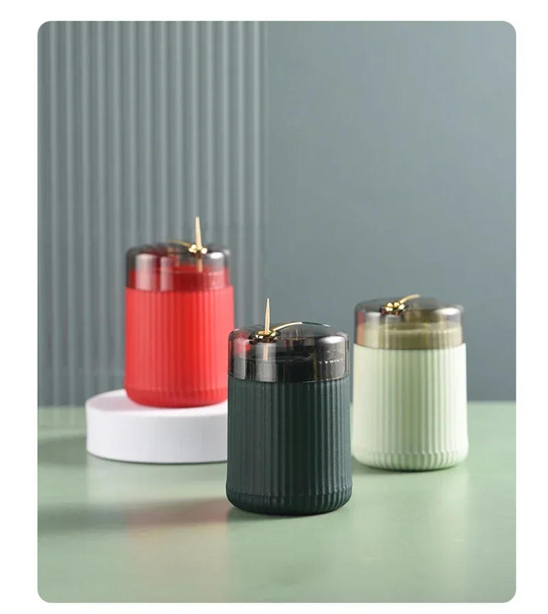 Description Picture 6 of itemPop-up Automatic Toothpick Dispenser Portable Plastic Toothpick Holder Container Creative Press  Toothpick Storage Box Organizer