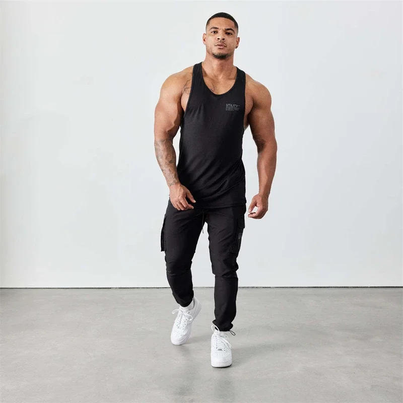 Description Picture 3 of itemSummer Men's Sports Fitness Tank Top Jogger Gym Running Training clothing Sleeveless T-Shirt Quick Breathable Elastic Vest