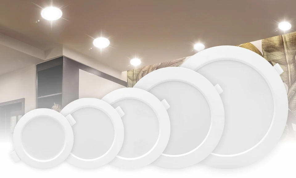 Description Picture 2 of item6pcs/lot 3/4/6/8 inch Led Downlight 6W 9W 12W 18W 24W 220V Recessed Ceiling Light Round Led Panel Down Light Spotlight Lighting