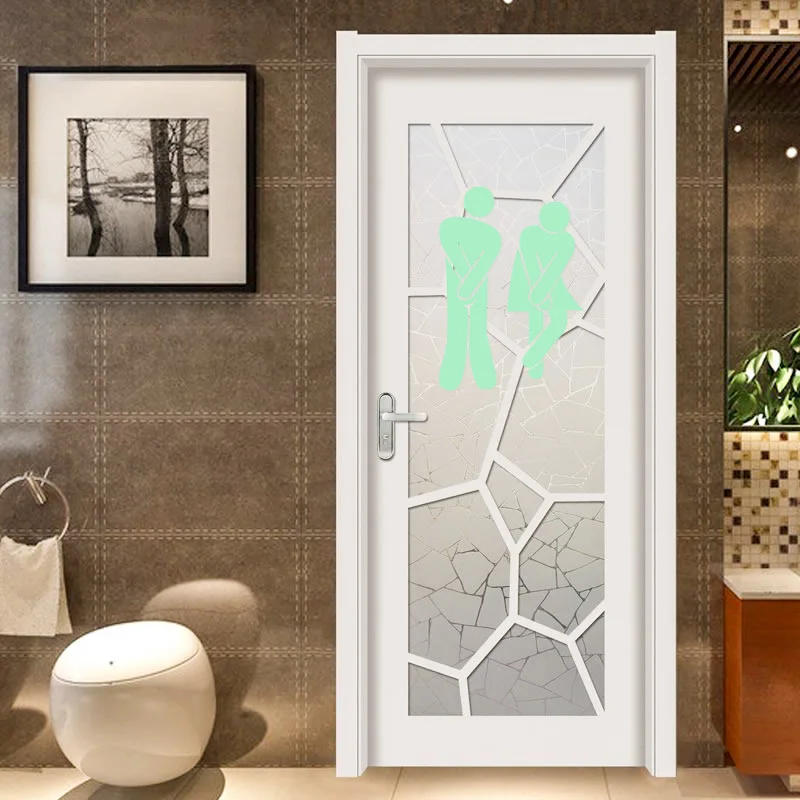 Description Picture 4 of itemFunny Luminous WC Wall Toilet Sticker Waterproof Door Sign Glow in the Dark Fluorescent Poster Stickers Bathroom Toilet Stickers