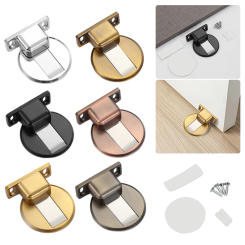 Magnetic Door Stop Magnetic Door Catch Nail-Free Stainless Steel Floor-Mounted Door Stop Protective for Door Wall Protection