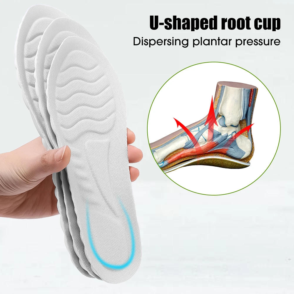 Description Picture 5 of itemLatex Memory Foam Insoles for Women Men Soft Foot Support Shoe Pads Breathable Orthopedic Sport Insole Feet Care Insert Cushion