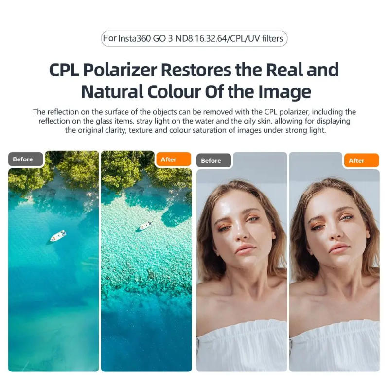 Description Picture 3 of itemFor Insta360 Go 2 GO 3 Lens Filters ND8 ND16 ND32 UV CPL Filter For Instal 360 GO2 GO3 Action Sport Camera Accessories