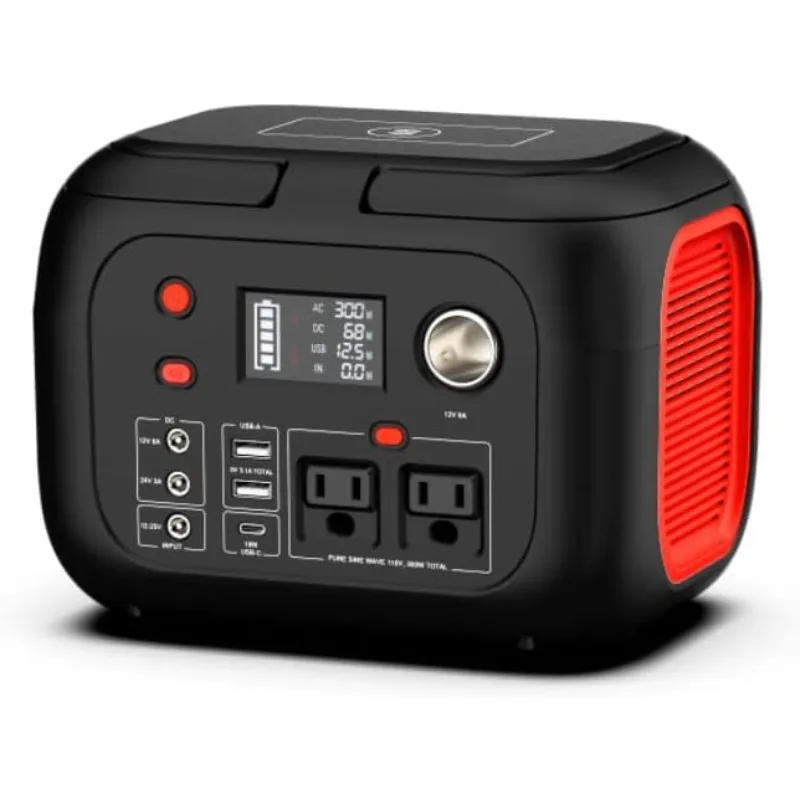 Description Picture 3 of itemPortable Power Station 300W Power Bank with AC Outlet 228Wh Solar Generator with LED Light Portable Generators 9 Outputs Battery