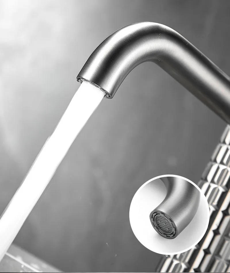 Description Picture 6 of itemBrushed Gold Wash Basin Faucet Hot and Cold Bathroom Sink Taps Single Hole Toilet Bathroom Faucets Brass Deck Mounted Water Tap