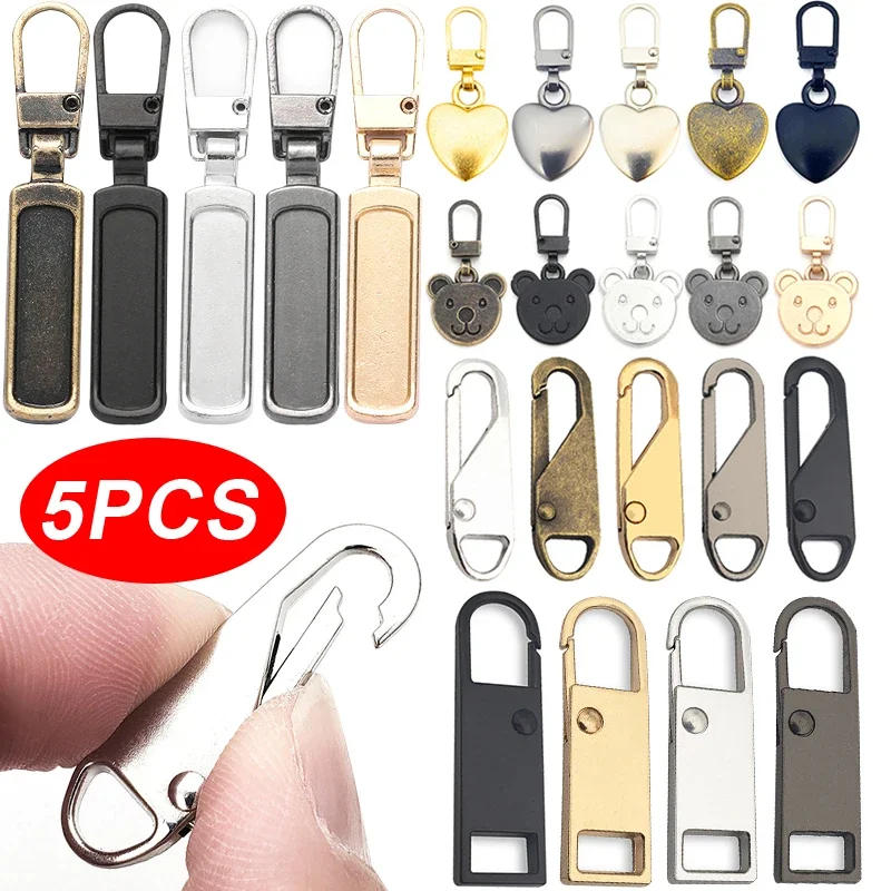 Description Picture 2 of item5PCS Detachable Zipper Puller Luggage Backpack Jacket Clothes Metal Zipper Universal Replacement Tab Zippers Head DIY Sewing