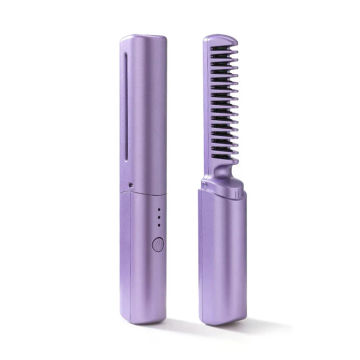 2 In 1 Professional Hair Straightener Hair Curler USB Straight Hair Comb Wet and Dry Hair Curler Straight Styler Curling Iron