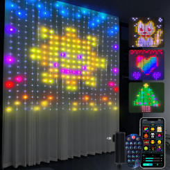 LED RGB Curtain String Lights Smart Bluetooth APP Control Christmas Fairy Light Garland DIY Picture Display Party Wedding Decor