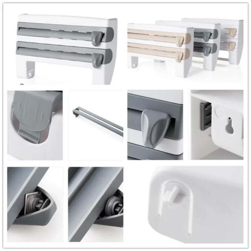 Description Picture 6 of itemKitchen Cling Film Tissue Holder Sliding Knife Cutter Aluminum Foil Barbecue Paper Cutting Box Household Towel Storage Racks