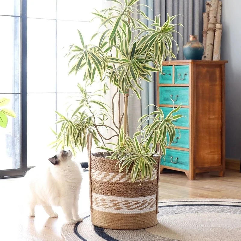 Description Picture 6 of itemFancy Natural Planter Basket Wicker Flower Pot  Bamboo Seagrass Storage Baskets Toy Holders Home Garden Decor