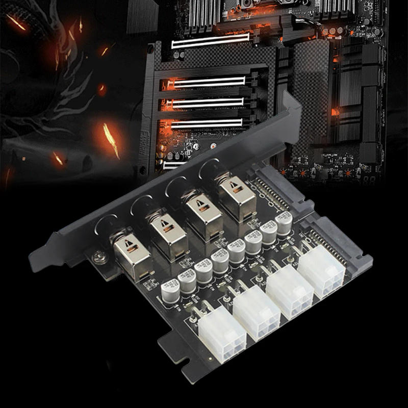 Description Picture 5 of itemPower Expansion Card Dual Channel Hard Drive PCI Expansion Card 4 Bit PCI Expansion Card with SATA Cable Power Control Switch